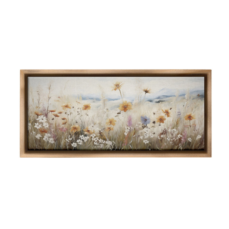 «Neutral Misty Meadow Floater Frame» par Ramona Murdock sur, Cadre flottant orme Montalcino, H 11 po x l 25 po