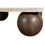 Table basse en travertin et bois de manguier Strata