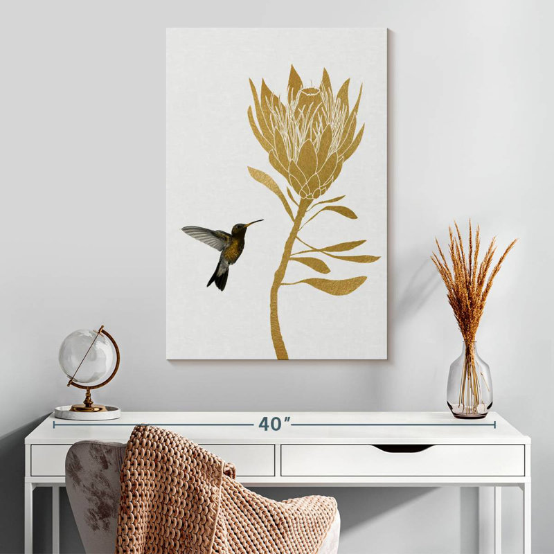 Harnek Hummingbird And Flower II, 30" H x 20" W