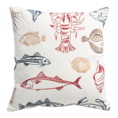 Coussin décoratif réversible intérieur / extérieur en lin Julia