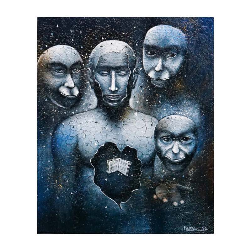 Évolution de l'éducation | Acrylique sur toile | Par Runa Bandyopadhyay