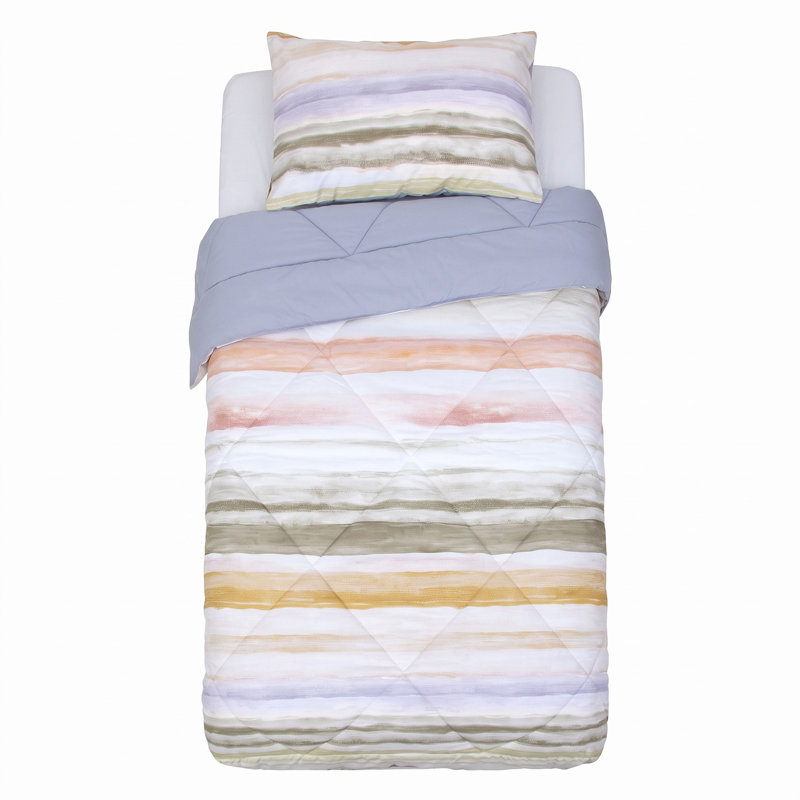 Ensemble d'édredon réversible en microfibre Tressa, Lit simple