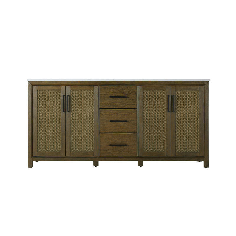 Meuble-lavabo double 72 po, Noisette chêne