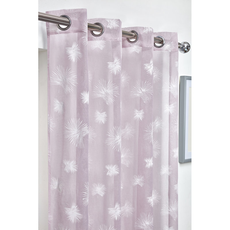 Casandra Sheer Curtain Single Panel, 145 W x 137 D cm, Pink
