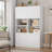 Azarias 71" H x 23.6" W Standard Bookcase with 4 Doors and Adjustable Shelves-1344362775