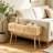 Rattan Console Table with 2 Storage Drawers Rattan Sliding Door