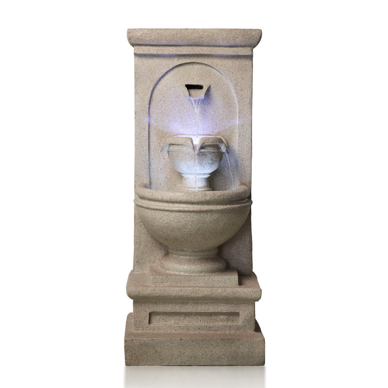 Tall Resin Outdoor Fountain With Pump Weather-Resistant