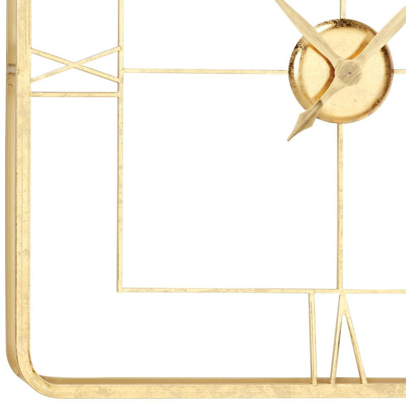 Metal Open Frame Decorative Gold Wall Clock