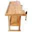 Établi en bois robuste de 55 pouces, banc en bois d'hévéa avec poignée et rangement réglables, table de travail d'une capacité de charge de 300 lb pour les projets de garage, d'atelier et de bricolage