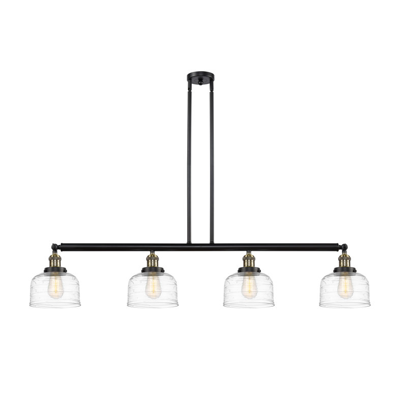 Luminaire suspendu linéaire à 4 lumières pour îlot de cuisine Amanita, H 10 po x l 52,63 po x P 8 po, Chrome poli, DEL