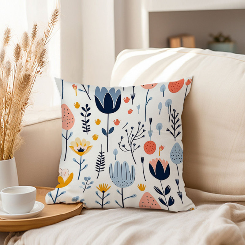 Animals William Morris Birds Damask Pattern I Cottage, Botanical Scandinavian Flower Pattern VIII, 20"H x 20"W