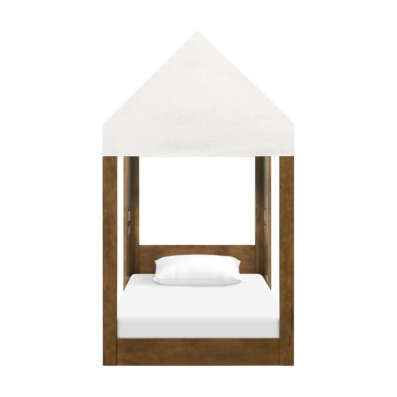 Uchi Montessori-Inspired House Twin Bed, Twin, Natural Walnut