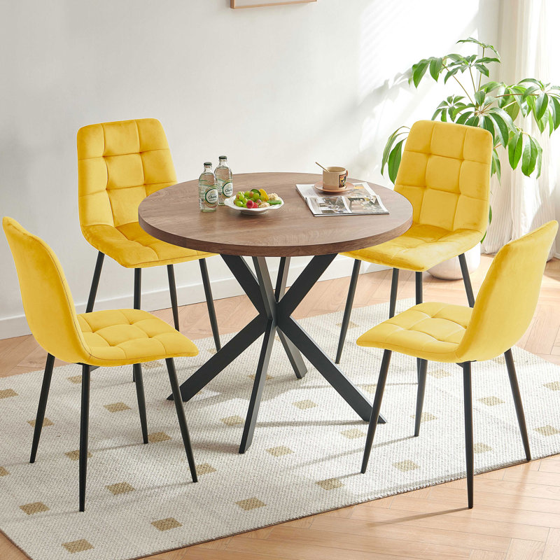 Meera 5 - Piece Dining Set, Yellow