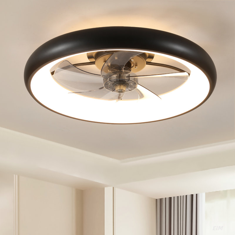 Ventilateur de plafond avec lumières DEL à intensité variable, ventilateur haute performance, Noir