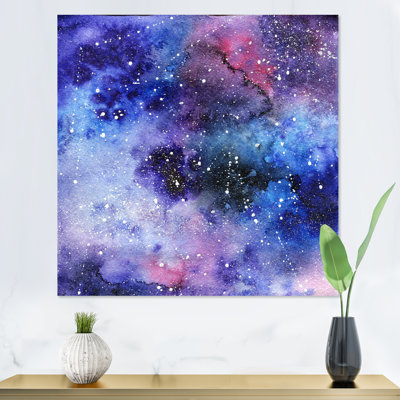 Encre liquide bleue et mauve galaxie liquide II - Décoration murale moderne et contemporaine