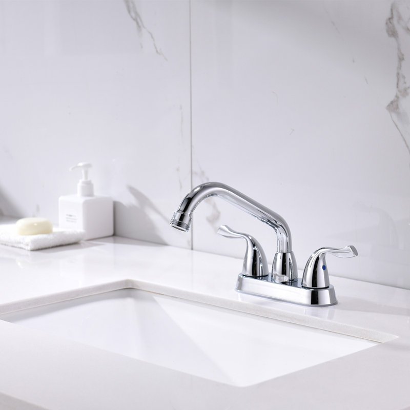 2-handle Bathroom Faucet with Drain Assembly