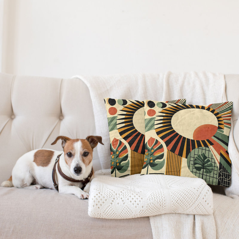 Abstract Reversible Pillow Cover, 24"H x 24"W