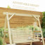 Balançoire de véranda 3 places avec support, balançoire de patio avec tables d'appoint pour jardin, piscine ou cour arrière
