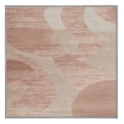 Machine Washable Abstract Gray Area Rug