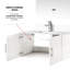 36 po L x P 22 po. Meuble-lavabo blanc brillant avec comptoir en quartz, robinet, miroir à DEL rayé et teint-121054617