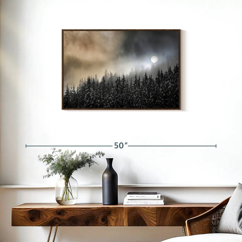 Brume d'hiver, Cadre flottant noyer, 31 po x 21 po