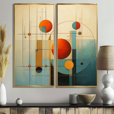 «Serendipity Abstract Mid-Century Geometrics VI», reproduction sur toile abstraite de style Mid-Century
