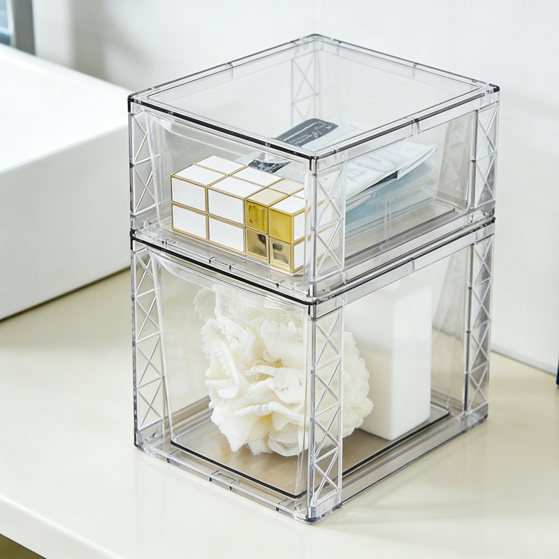 Ensemble de 8 boîtes de rangement de cuisine empilables, bacs à garde-manger avec poignées, organisateur de nourriture transparent pour armoire de cuisine