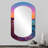 Renate Sunset harmony coastal serenity I - Beach Sand Asymmetrical Decorative Wall Mirror, Pink Unique Shape Large Mirror, Printed Metal Art-458114955