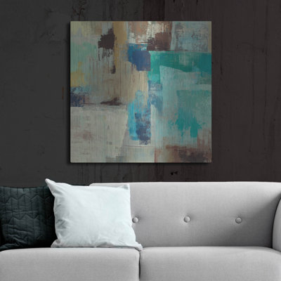 «Teal and Aqua Reflections 3» par Silvia Vassileva, art mural