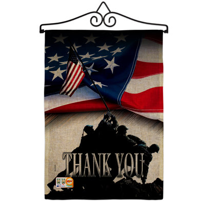 Patriotique 2 côtés en polyester 19 x 13 po merci américain ensemble de drapeau