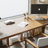 Walnut Rectangular Solid Wood Executive desk-1155903656