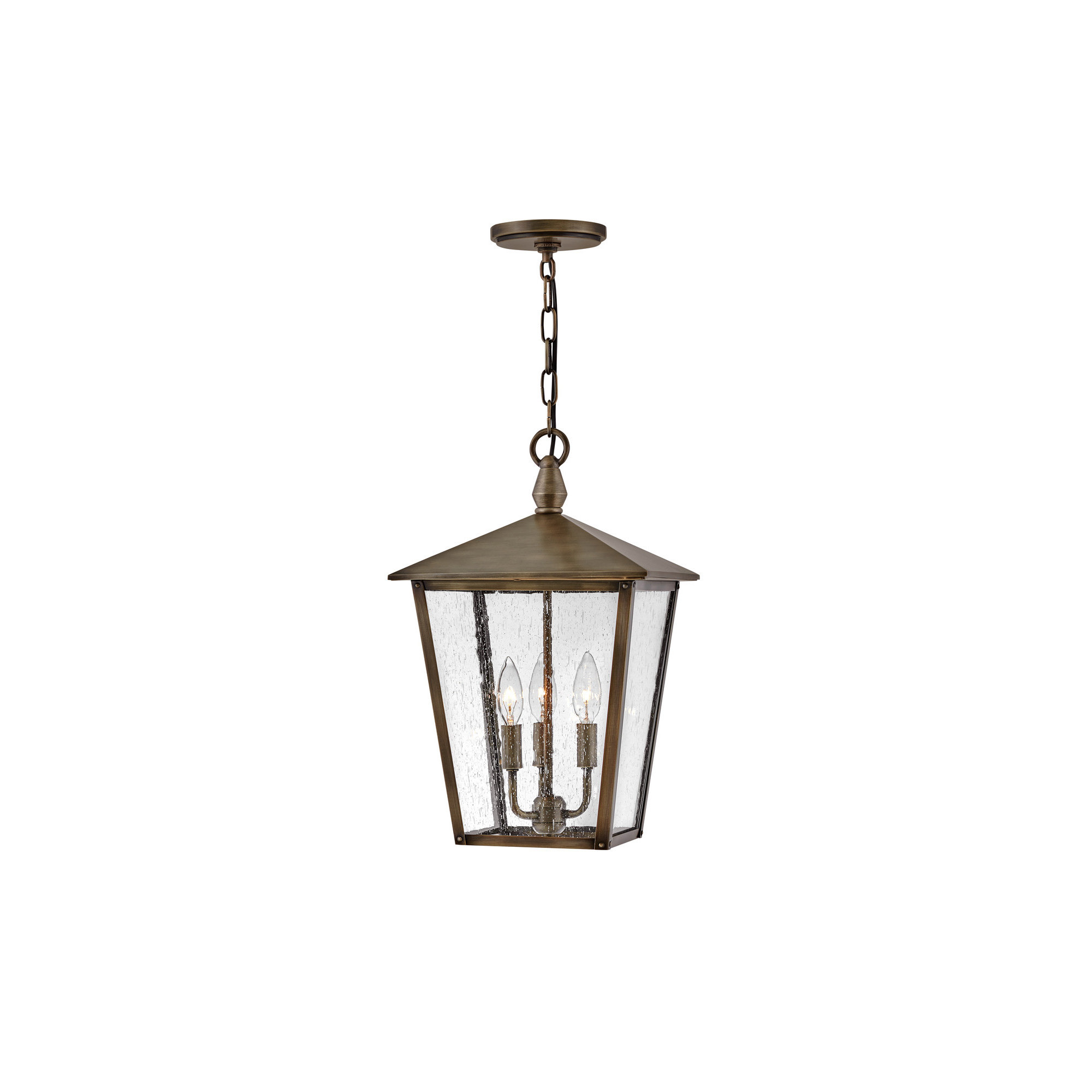 Huntersfield 3 -Bulb 17.75" H Outdoor Hanging Lantern, Burnished Bronze