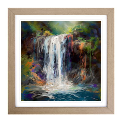 Waterfall Gestural Art No.1 - Framed Print
