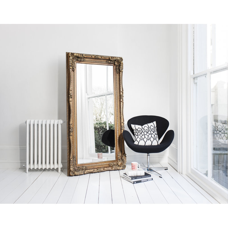 Lapeer Wood Flat Mirror, 177cm H x 91cm W x 12cm D, Gold