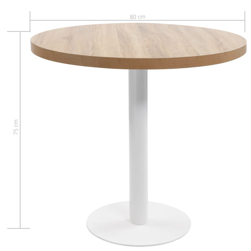 Anaël Round Dining Table, H75 x L80 x W80cm, White