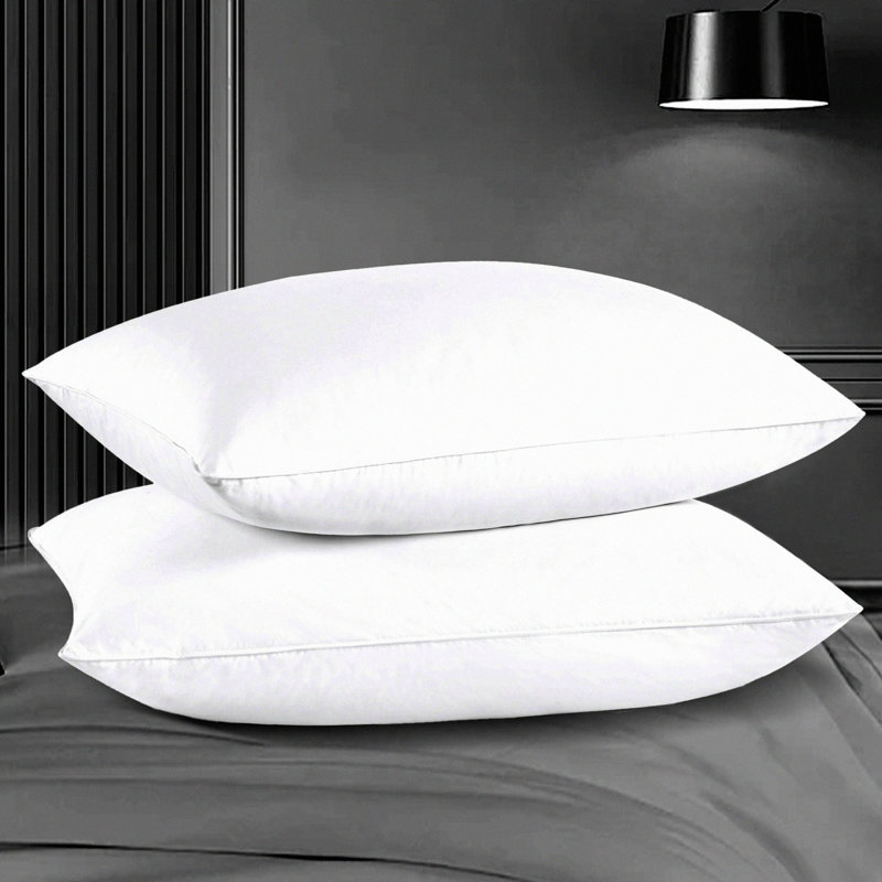 Luxury Sleep Collection - Goose Down Pillows for Side, Back, and Stomach Sleeper - Set of 2 - Hotel Quality Bed Pillows for Ultimate Comfort