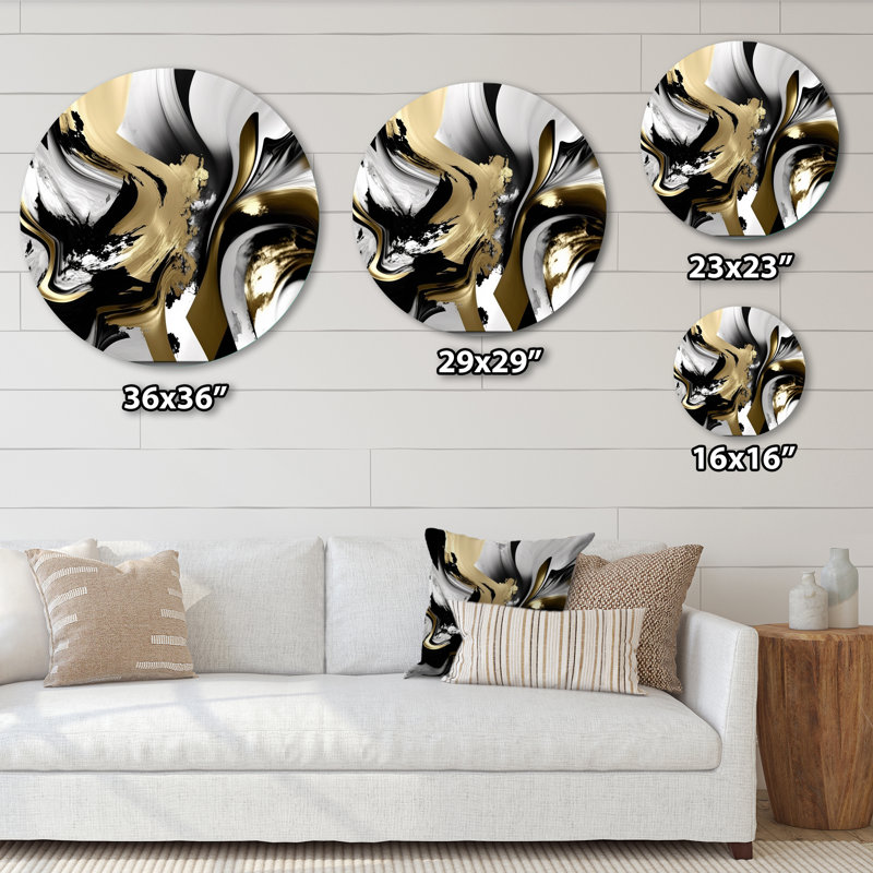Nealon - Art abstrait rond en métal, H 16 po x l 16 po