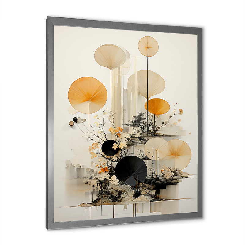 Asian Art Seashell Sumi X, reproduction d'art sur toile, H 20 po x l 12 po x P 1 po, Impression argent sur toile encadrée