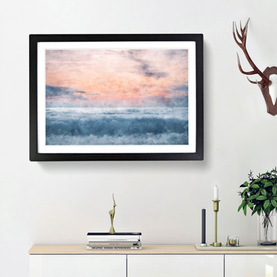 Sea and Clouds in Blue and Pink - Picture Frame Painting Print