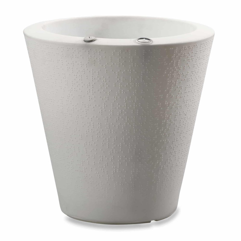 Pot à fleurs intérieur / extérieur auto-arrosant, Blanc alpin, H 26 po x l 26 po x P 26 po