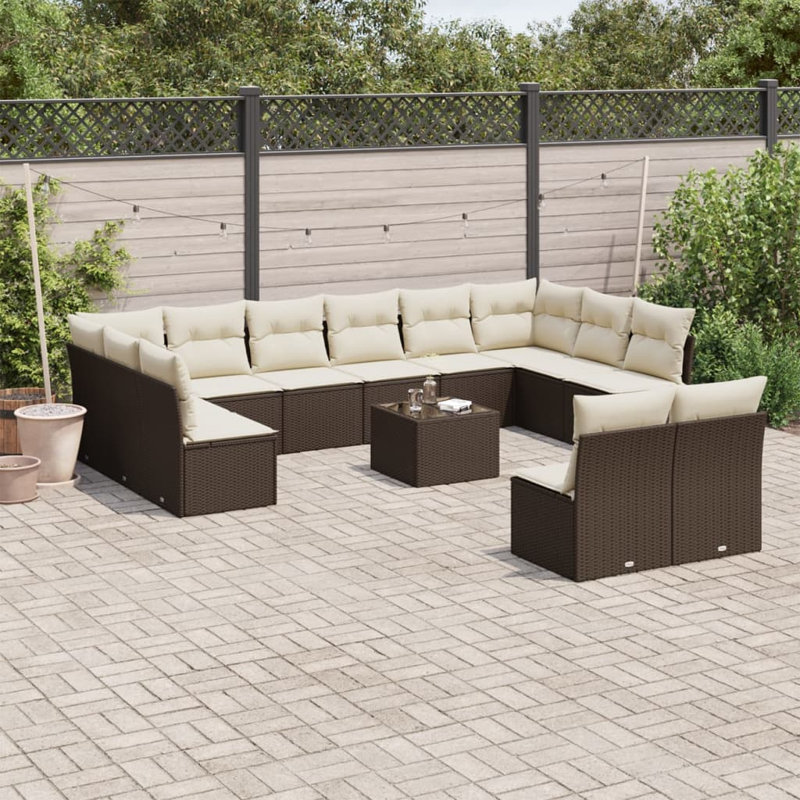 Ensemble de canapé de jardin Vidaxl - brun