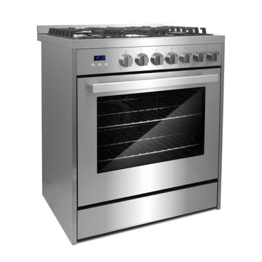 Empava 30 Inch Slide-In Freestanding Gas Range with 4 Sealed Burners  Cooktop-4.2 Cu. Ft. Convection Oven Capacity with Mechanical Knobs  Control-Heavy
