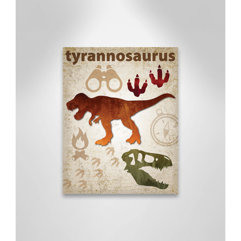Dinosaurs-01' Wall Decal, 14" H x 11" W x 1.5" D, Canvas