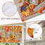 Ensemble de 3 rideaux de cuisine avec lambrequins et cantonnières à motifs de nains d'automne - Rideaux de fenêtre de style ferme avec camion et citrouilles pour les récoltes