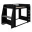 Lit superposé de jeu avec bureau, tablettes de rangement, ports USB et lumières DEL-130833404