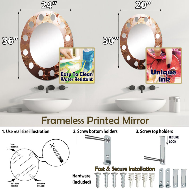 Miroir mural Ananke, 36 po x 24 po