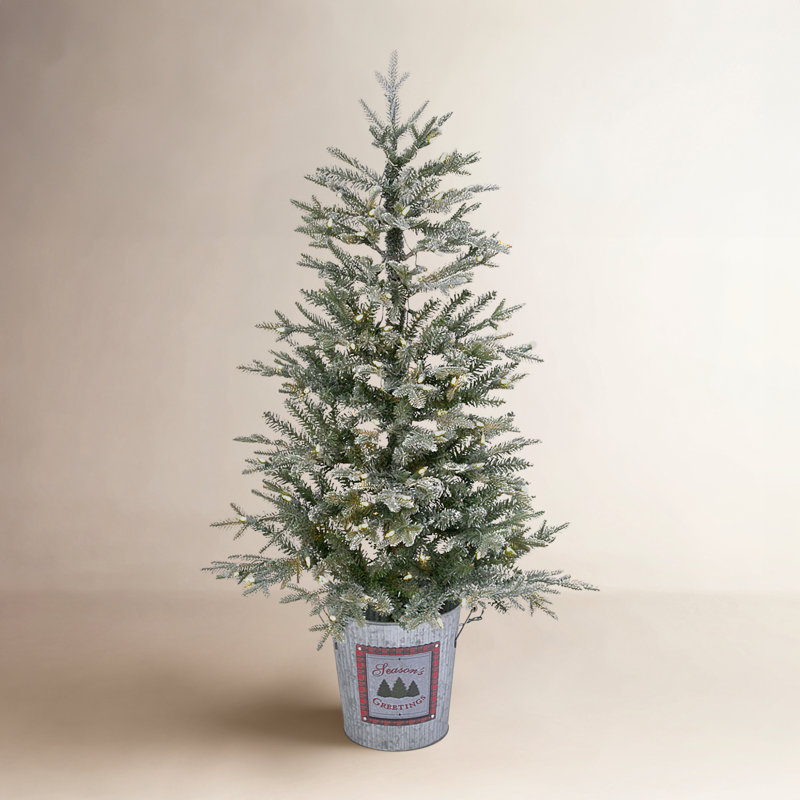 4' Pre-Lit Pine Half Christmas Tree