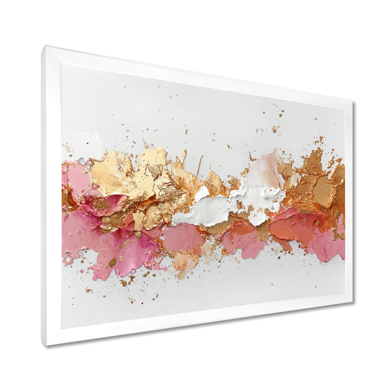 Ammerman - Abstract Large Wall Art, Cadre simple, H 12 po x l 20 po, Blanc