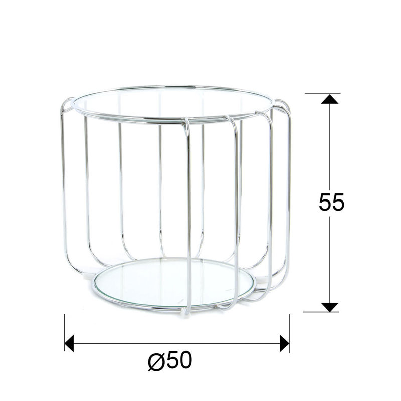 Kira Glass Top Frame End Table