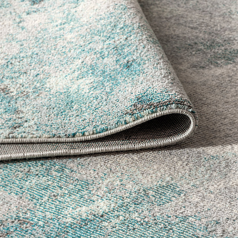 Tapis crème / bleu Lasley, Ovale 4 pi x 6 pi